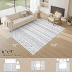 cotiled 6x9 Area Rugs Living Room Rug: Washable Boho Rugs - Image 2