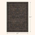 Washable 5x7 Dark Brown Rug for Living Room, Low Pile Soft Area Rugs for Bedroom - Image 2
