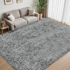 5x7 Area Rug for Living Room:Ultra Soft Fluffy Shag Light Grey Rugs, Large - Image 7