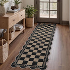 Checkered 2x6 Kitchen Runner Rug, Washable Rugs by LORWER