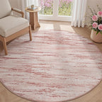 tchdio Round Rug 5FT Pink Modern Abstract Circle Rug by Tchdio