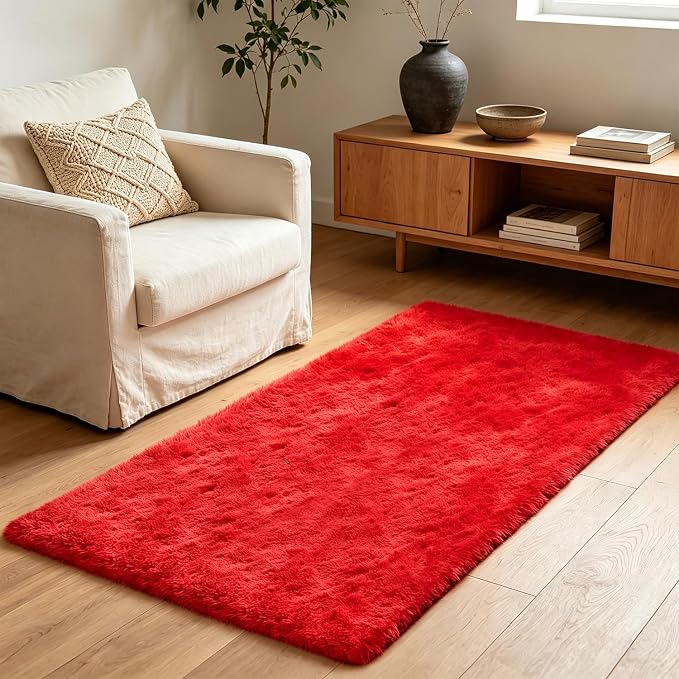 Shag Runner Rug for Bedroom Living Room 3x7 Upgrade Non-Slip Fluffy Soft - Image 7