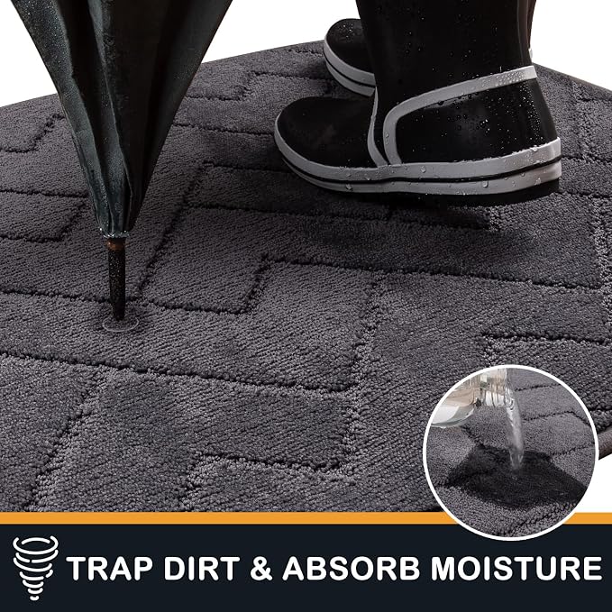 PURRUGS Dirt Trapping Door Mat 20" x 31.5", Non-Slip Machine Washable Entry Rug - Image 5