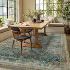 Latte&Fog 8x10 Area Rugs for Living Room, Large Vintage Green Washable Rug - Image 4