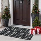 GENIMO Christmas Door Mat 18X30 Inch Buffalo Plaid Christmas Decor Rug Outdoor by GENIMO