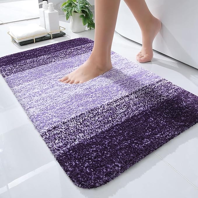 OLANLY Small Bathroom Rugs Mat 24x16, Extra Soft Absorbent Microfiber Bath Rugs by OLANLY