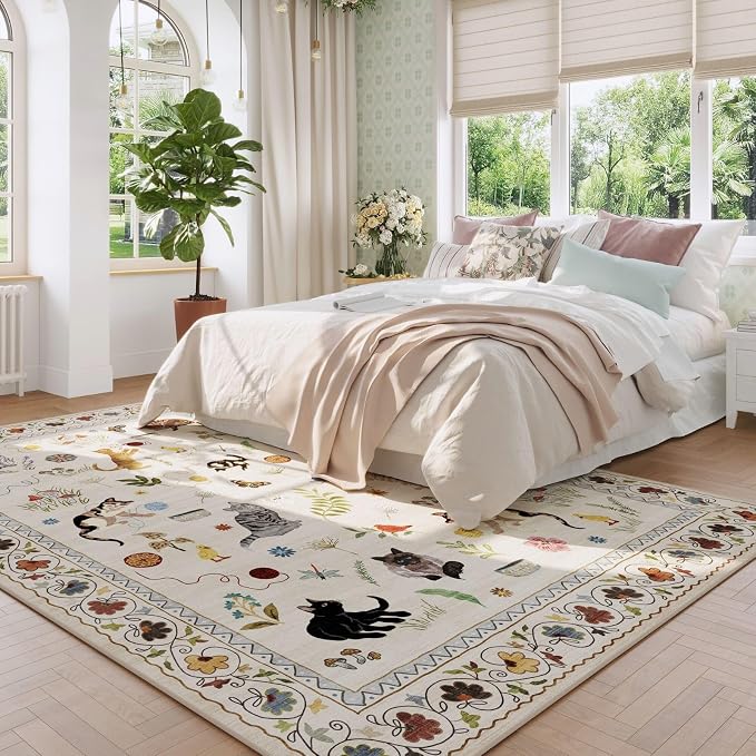 Rugcomf Area Rugs 8x10 Rug for Living Room Clearance Washable Boho Area Rug Non - Image 3