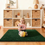 Dark Green Rugs for Bedroom, 4x6 Fluffy Area Rugs for Living Room, Small Fuzzy - Image 6