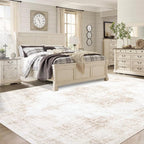 Area Rugs 8x10 Vintage Rug: Large Washable Living Room Rug Retro Medallion - Image 3