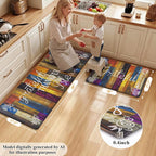 HEBE Anti Fatigue Kitchen Rugs Set of 2, Non Slip Cushioned Kitchen Mats - Image 2