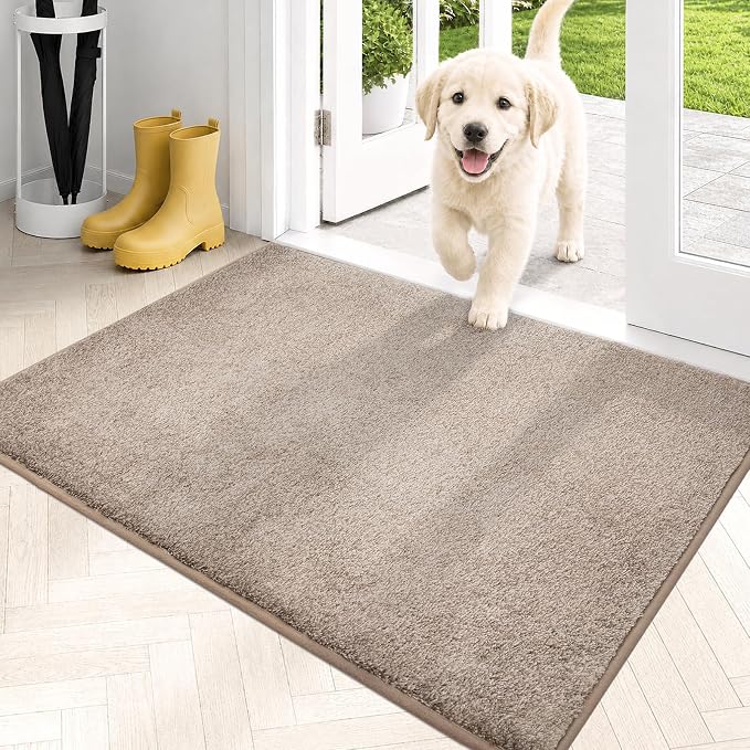 PURRUGS Dirt Trapping Door Mat 24" x 35.5", Non-Slip Machine Washable Entryway by PURRUGS