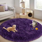 Round Purple Rug for Bedroom, 5 ft Circle Area Rugs for Living Room, Soft - Image 2