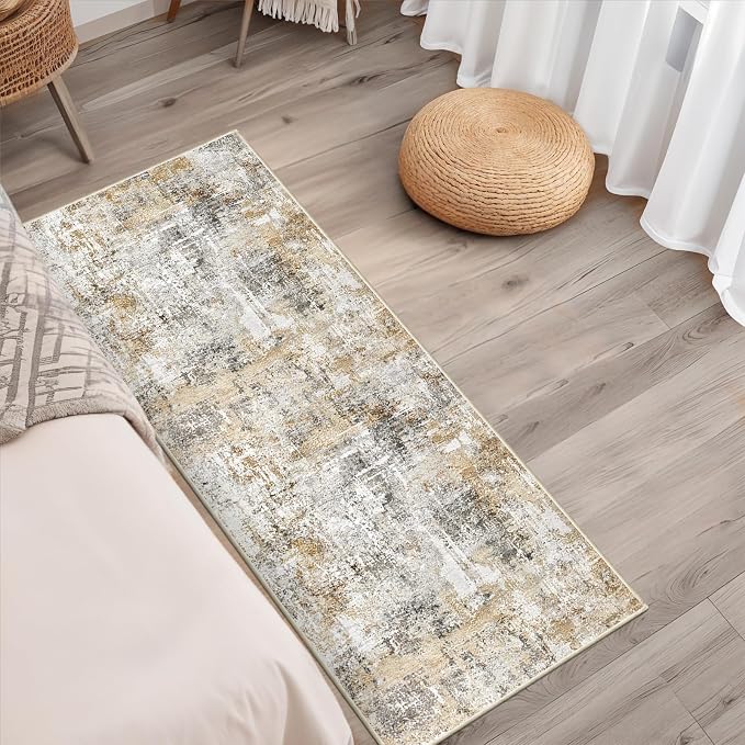 2x5 Non-Slip Washable Runner Rug – Modern Neutral Abstract Small Rug - Image 5