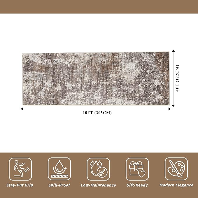 4x10 ft Rug for Wide Hallway – Non-Slip Washable Large Carpet Runner for - Image 2