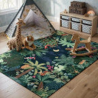 LIVEBOX Washable Jungle Dark Green Rug 5x7 by LIVEBOX