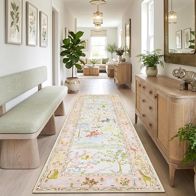2x6 Hallway Runner Rug Non Slip Forest Nursery Runners Washable Stain Resistant - Image 9