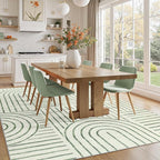 DCX Abstract Machine Washable 5x7 Rug, Sage Green Modern Accent Rug - Image 4