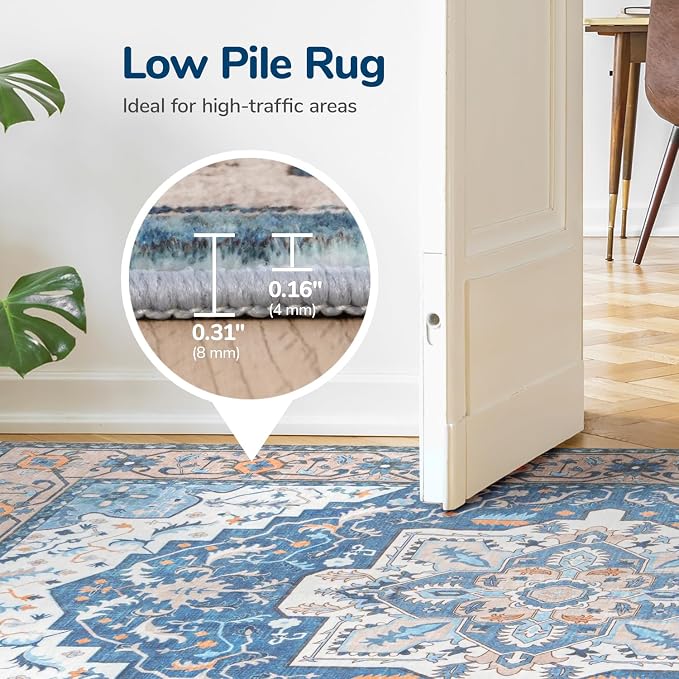 Lessymo 8 x 10 Area Rugs for Living Room- Machine Washable Area Rugs Boho Faux - Image 8