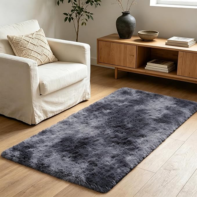Shag Runner Rug for Bedroom Living Room 3x7 Upgrade Non-Slip Fluffy Soft - Image 7