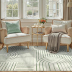 DCX Abstract Machine Washable 5x7 Rug, Sage Green Modern Accent Rug - Image 3