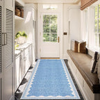 GarveeHome 2x6 Runner Rug for Hallway Washable Kitchen Rugs Non Slip Solid Blue - Image 2