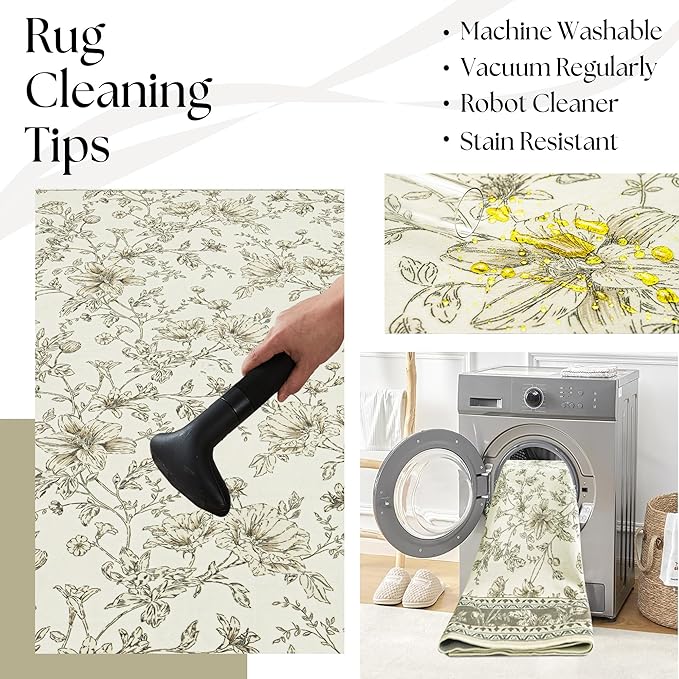 Greyish Beige Runner Rugs 2x6 for Hallway Kitchen Bedroom Beside Laundry Room - Image 5