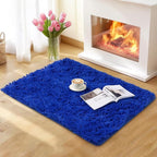 Small Throw Blue Rug for Bedroom, 2x3 Feet Fluffy Shag Area Rugs for Living - Image 4