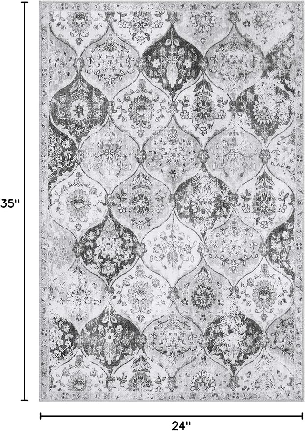 Lahome Moroccan Trellis Washable Rug, 2x3 Kitchen Rugs - Image 2