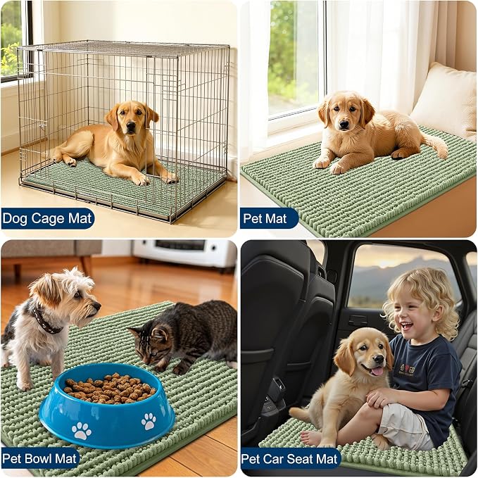 OLANLY Dog Door Mat for Muddy Paws 30x20, Ultra Absorbent Chenille Mud Doormat - Image 7