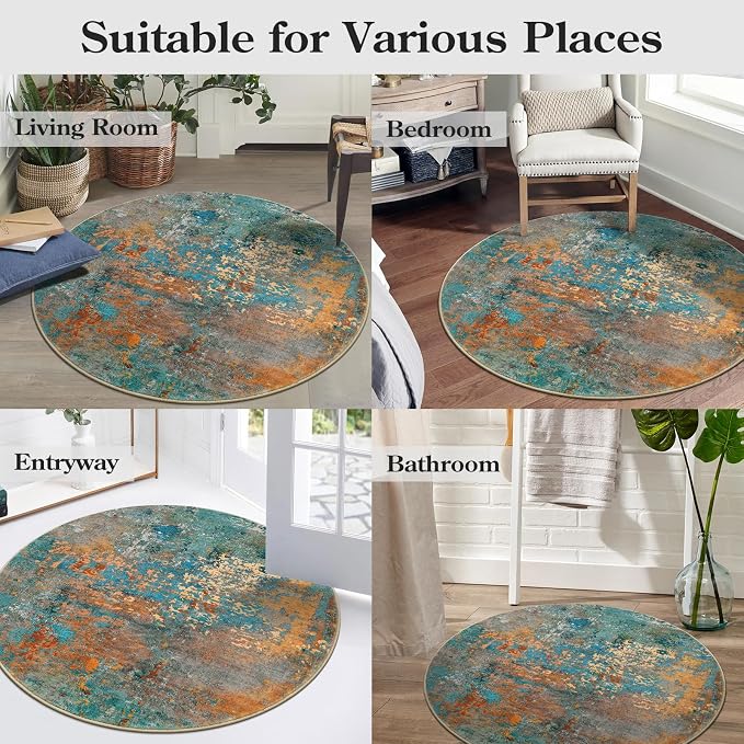 Lahome Modern Abstract Round Rug 3Ft - Image 6