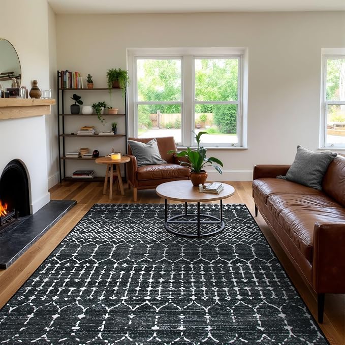 Lahome Moroccan Black Area Rugs 6x9 Living Room - Image 6