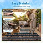 MontVoo Outdoor Rug Carpet Waterproof-Patio Rug Mat 5x8 Reversible RV Outdoor - Image 7