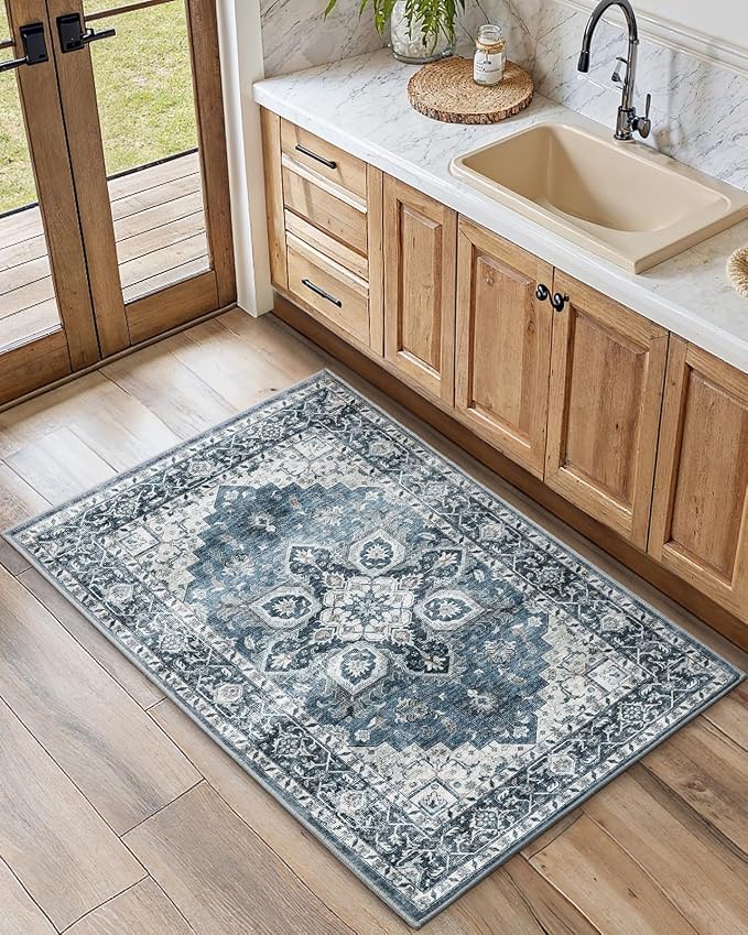 AMADA HOMEFURNISHING 2x4 Washable Area Rug, Low-Profile Entryway Rug - Image 8