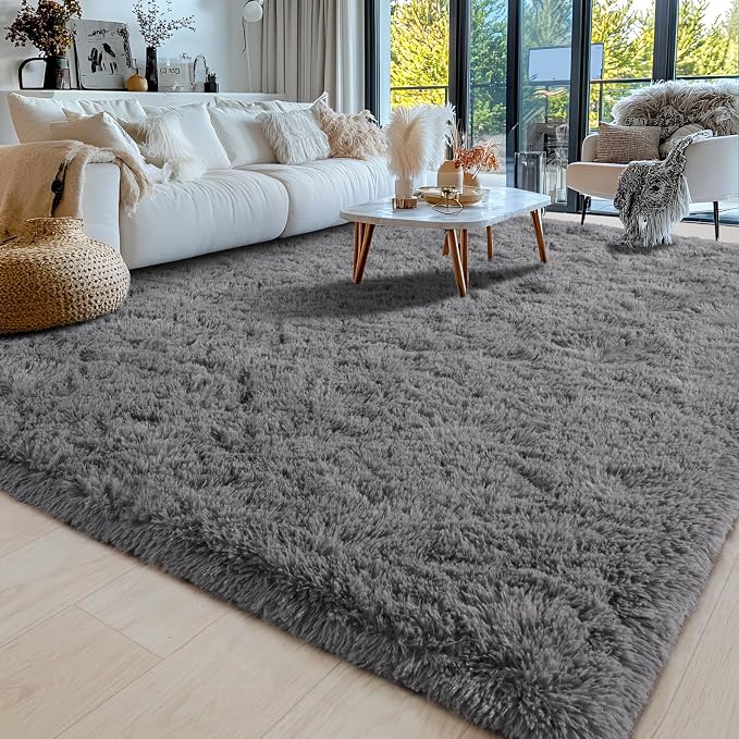 Area Rugs for Living Room 6x9, Ultra Soft Fluffy Rug for Bedroom, Modern Shaggy - Image 3