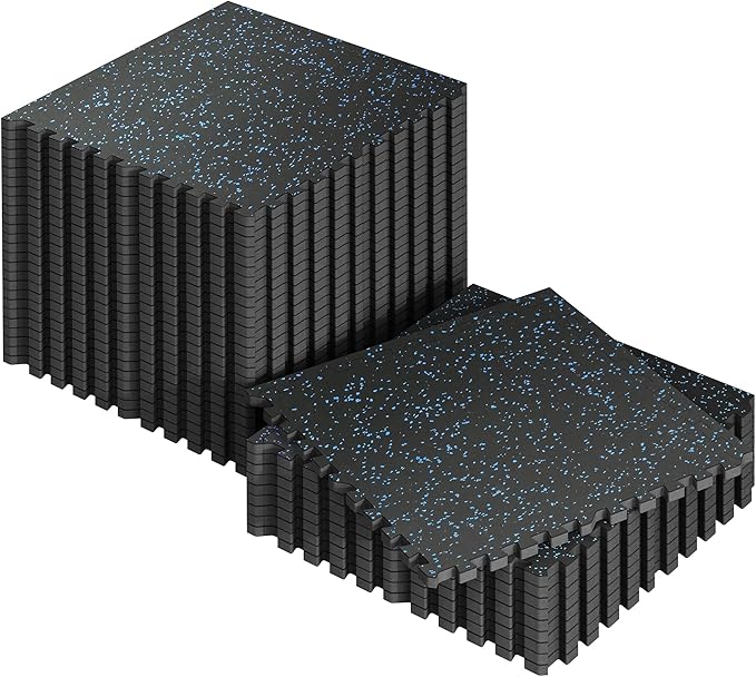SUPERJARE 0.56'' Thick 36 Pcs 144 Sq Ft Rubber Top Exercise Equipment Mats by SUPERJARE