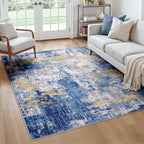 RELEANY Washable Area Rugs Square 6ft Non-Slip Modern Abstract Soft by RELEANY