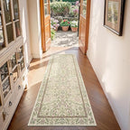 jinchan Zenith Floral Runner Rug 2x6 Washable Kitchen Runner Non-Slip Low-Pile - Image 2