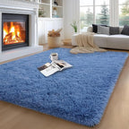 qulint Blue Rug for Living Room 5x7, Large Fluffy 5x7 Area Rug for Bedroom Soft by QULINT