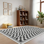 GarveeHome 8x10 Washable Rug Bedroom Rug Mdoern Checkered Non-Slip Throw - Image 9