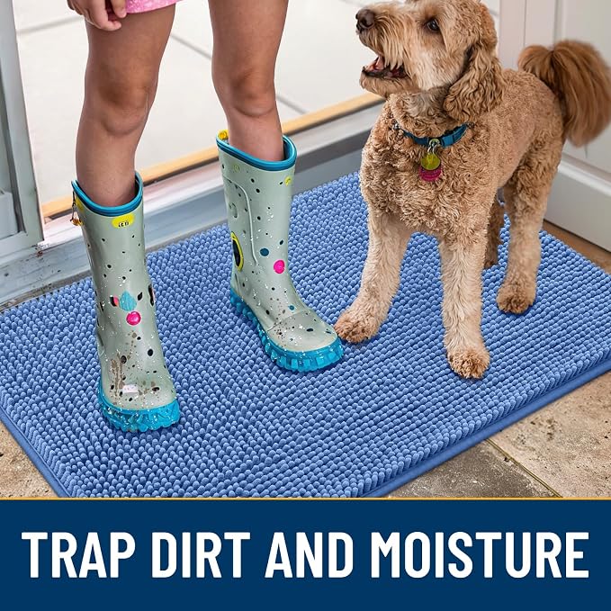 Smiry Dog Door Mat for Muddy Paws 48x30, Absorbent Dirt Trapper, Non-Slip - Image 3