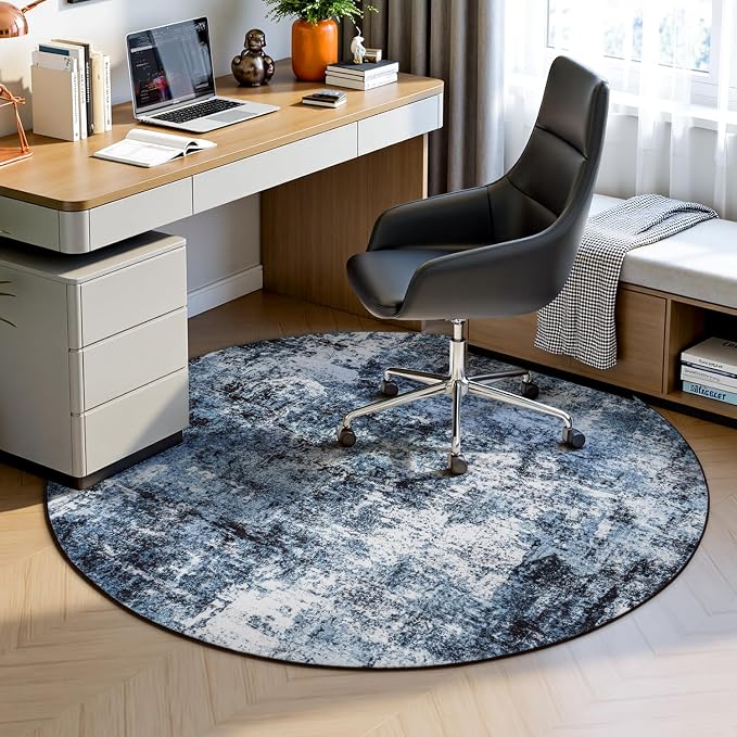 Rugflix Round Area Rugs 4Ft for Living Room, Washable Circle Rug - Image 3