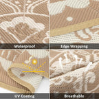Pauwer Waterproof Outdoor Rug 8ft, Reversible Plastic Straw Patio Camping Rug - Image 3