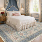 Soft Red and Blue 8x10 Living Room Rug, Oriental Non-Slip Area Rug - Image 6