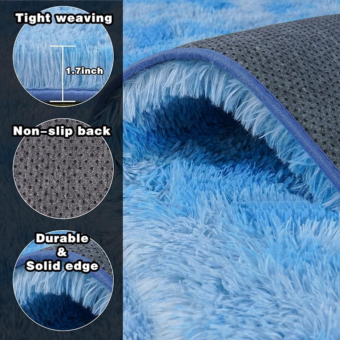 Area Rugs for Living Room 6x9, Ultra Soft Fluffy Rug for Bedroom, Modern Shaggy - Image 5