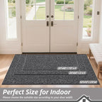 BEQHAUSE Dirt Trapper Door Mat 20" x 48", Non-Slip Washable Doormats Entrance - Image 2