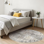 8ft Round Rug Living Room Rugs: 8x8 Washable Circle Large Abstract Modern Soft - Image 4