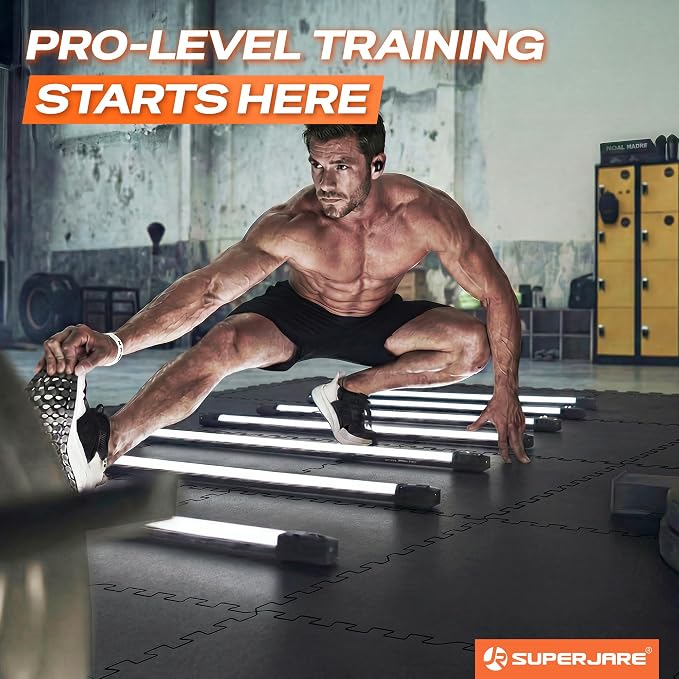 SUPERJARE 0.56'' Thick 12 Pcs 48 Sq Ft Rubber Top Exercise Equipment Mats - Image 2