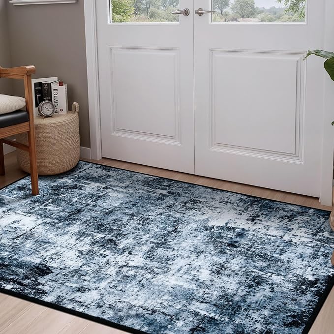 Rugflix 3x6 Entrance Rugs, Entry Rug Washable Non-Slip Stain-Resistant Low Pile by RugflixAreaRugs