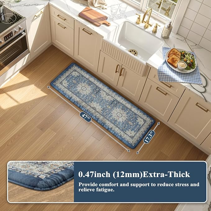 Collive Cushioned Kitchen Floor Mats, Anti Fatigue Kitchen Mats - Image 2
