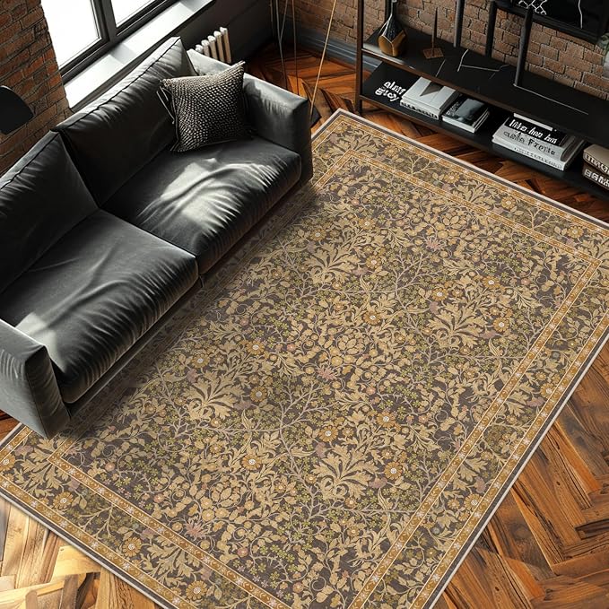 5x7 Washable Area Rugs for Living Room, Stain Resistant Vintage Rugs for Dining by Unknown